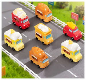 Modèle miniature en résine peinte à la main, style dessin animé, thème féerique et amour, représentant des glaces, du pain, des frites, du popcorn, pour voiture miniature, pot de fleurs succulentes, maison et bureau - Product Image 1