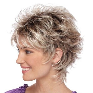 Peluca Personalizable de Pelo Corto para <span class=keywords><strong>Mujer</strong></span>, Estilo Europeo Americano, Color Mixto, Fibra Resistente al Calor, Hecha a Máquina, de <span class=keywords><strong>AliExpress</strong></span> - Product Image 3