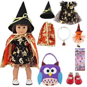 Haute qualité pas cher Halloween Festival fille poupée vêtements ensemble pour 18 pouces américain Reborn bébé poupée poupées accessoires
