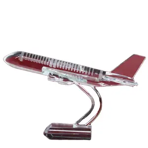 अनुकूलित 3d क्रिस्टल शिल्प विमान मॉडल बिक्री के लिए व्यापार उपहार क्रिस्टल ग्लास हवाई जहाज मॉडल