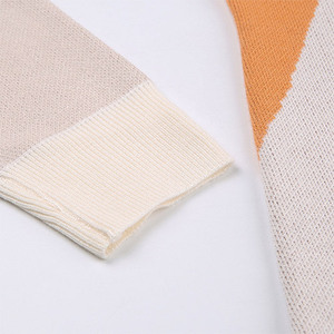 2023 nouvelles femmes contraste irrégulier POLO cou à manches longues serré enveloppé hanche <span class=keywords><strong>laine</strong></span> tricot <span class=keywords><strong>robe</strong></span> courte - Product Image 4