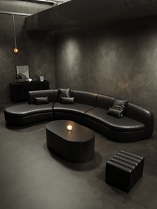 Canapé en acier inoxydable en forme de U, style industriel sombre, pour bar, lounge, KTV, coin de club, salle de danse, salle privée, personnalisable - Product Image 5
