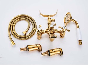 European Style Bath Set <b>Deck</b> Mounted Brass Bathroom Chrome Bathtub HD-407 Bathroom Chrome Bathtub - Product Image 4