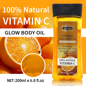 Huile corporelle naturelle à la vitamine C huile de massage corporelle éclaircissante soin de beauté hydratant gel d'huile corporelle pour une peau saine et éclatante