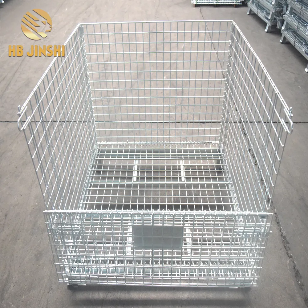 1200 × 1000 × 890ミリメートルSteel Pallet Box Metal Mesh Container Lockable Storage Roll Wire Mesh Cage