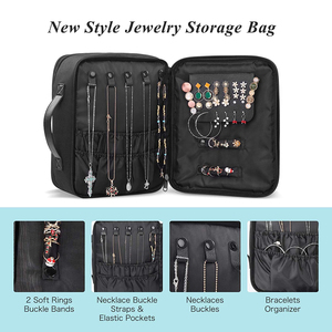 Borsa Organizer per Trucchi Professionale da <span class=keywords><strong>Viaggio</strong></span> Impermeabile Personalizzata per Donne, 2 in 1 con Portagioie e Tasca per Pennelli - Product Image 6