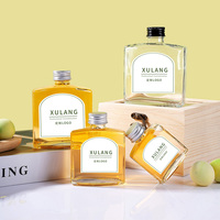 OEM Custom Groothandel 50ml 100ml 200ml 250ml Transparante Vierkante Glazen Fles Fruitwijn Sap Aangepaste Logo met Zwarte Schroefdop