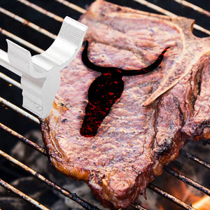 Accessoires de <span class=keywords><strong>barbecue</strong></span> corne de boeuf logo acier inoxydable bois steak viande <span class=keywords><strong>barbecue</strong></span> gril fer à marquer - Product Image 2