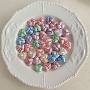 Perle en soie acrylique à trou droit, motif cœur tissé, vente en gros, accessoire de bricolage, matériau artisanal, pendentif, décoration de chaîne de téléphone - Product Image 1