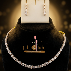 Collar de Diamantes Baguette Chapado en Oro Rosa de Lujo, Oro Sólido de 18K, para Mujer, Usado como Joyería de Boda - Product Image 2
