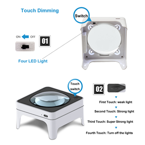 एलईडी डामर मैग्निफायर 3x आवर्धन K9 ऑप्टिकल लेंस के साथ तीन गियर की समायोज्य चमक - Product Image 5