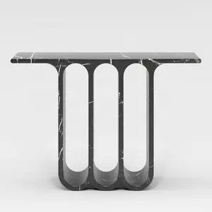 Nordic Modern Classic Home Decoration Design Entryway Black Marble Arch Console Tables Living Room Furniture