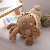 Nouvelle conception, peluche réaliste multicolore en forme d'animal marin, peluche de crabe ermite de dessin animé, jouet en peluche doux