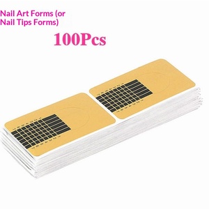 แผ่นรองกระดาษสีทองรูปทรงสี่เหลี่ยม 100 ชิ้น สำหรับติดเล็บปลอม กาวต่อเล็บ อุปกรณ์ทำเล็บ - Product Image 3