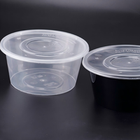 Conteneur alimentaire rond en PP de qualité alimentaire, sans BPA, recyclable, étanche, compatible micro-ondes, avec couvercle pour soupe, riz, emballage à emporter