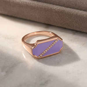 S925 Sterling Silver Rhodium Gold Plated Chunky Design Blue Enamel Pink <b>Opal</b> <b>Ring</b> Customizable for Retail OEM ODM Thailand Party - Product Image 3