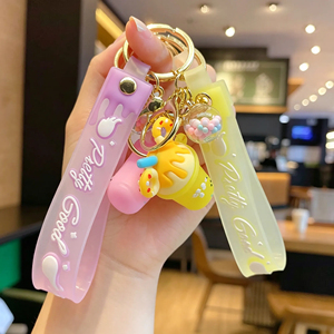 <span class=keywords><strong>Porte</strong></span>-clés Créatif en PVC « Crème Glacée et Boba Milk Tea », <span class=keywords><strong>Porte</strong></span>-clés Tasse de Lait de Thé, Cadeaux Promotionnels pour Enfants et Filles - Product Image 2