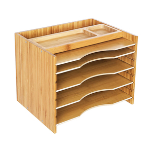 Organisateur <span class=keywords><strong>de</strong></span> fichiers <span class=keywords><strong>de</strong></span> <span class=keywords><strong>bureau</strong></span> en bambou, <span class=keywords><strong>trieur</strong></span> <span class=keywords><strong>de</strong></span> papier <span class=keywords><strong>de</strong></span> <span class=keywords><strong>bureau</strong></span> avec 5 étagères réglables, porte-documents, porte-papiers, porte-lettres - Product Image 2