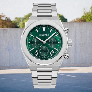 Besseron Montre personnalisée de luxe en acier inoxydable avec bracelet et chronographe pour homme pour affaires et sports-OEM ODM - Product Image 1