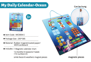 Jouet éducatif pour enfants sur le temps météo et mon calendrier quotidien, avec thème dauphin, pour le plaisir en famille et la lecture de la date du jour, pour les 3-4 ans - Product Image 6