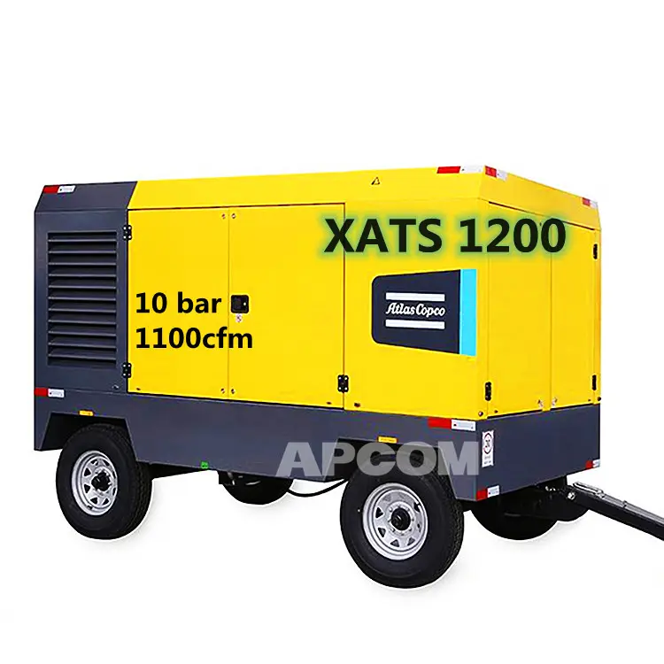 Atlas Copco XATS1200 Mobiele Dieselmotor Compressor 10bar 1100cfm 32m 3/Min 150psi Atlascopco Xats 1200 Cfm Hoge druk