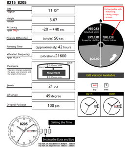 Venta al por mayor de movimiento mecánico automático japonés original Miyota 8215 de primera calidad con 3 agujas, ventana de fecha negra. - Product Image 3