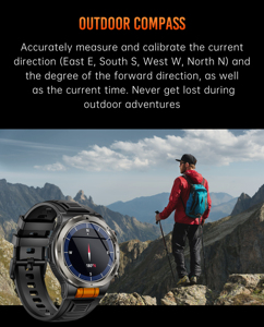 Dodobit DT08 <b>Smart</b> <b>Watch</b> 1.43 Inch Flashlight Waterproof Blood Oxygen 1100mAh Battery <b>Men</b> Outdoor Sports Smartwatch - Product Image 4