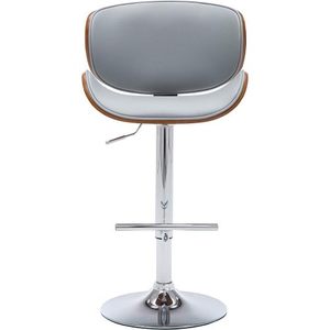 Modern Contemporary Swivel Velvet Lift <b>Adjustable</b> Height Lightweight <b>Bar</b> <b>Stool</b> Curved Seat Back (Gray) for Dining/Living Room - Product Image 3