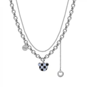 À la mode femmes Simple pull en acier inoxydable collier chaîne accessoires mignon Style Hip-hop pendentif Niche en gros - Product Image 4