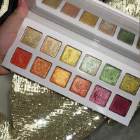 Palette de fards à paupières scintillants personnalisée de 18 teintes, avec des reflets chatoyants et brillants hautement pigmentés, longue tenue, pour des looks de maquillage glamour pour les soirées