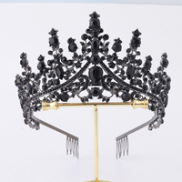Vente en gros Diadèmes de mariée avec peigne en alliage de luxe, couronnes de reine d'anniversaire en cristal, diadème coloré et bling-bling