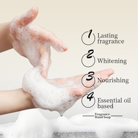 Savon liquide pour les mains exfoliant de 500ml avec marque privée, mousse de noix de coco, vanille, lavande et huile essentielle