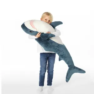 Hot Sale Different Size Blue And White Shark Soft Plush Toy Shark Pillow Children Gift