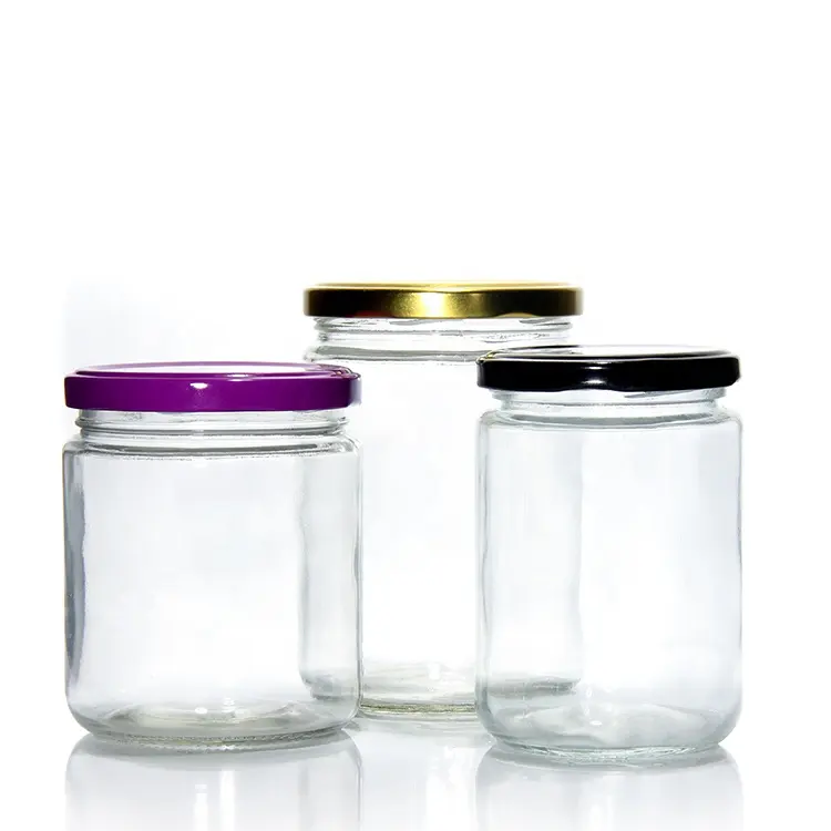 Caramelle stampate personalizzate 16Oz 32Oz inscatolamento Frasco De Vidrio barattolo di miele di vetro vuoto con coperchi