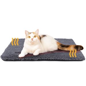 Zelfverwarmende verwarmingsmat voor huisdieren, geen elektriciteit nodig, warmte reflecterende Sherpa fleece honden- en kattenbedmat - Product Image 5