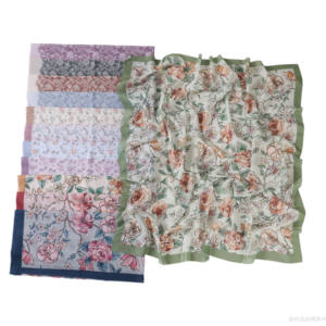 Toptan yumuşak Premium pamuk vual Bawal <span class=keywords><strong>m</strong></span>üslüman kare baskı başörtüsü malezya Tudung çiçek tasarı<span class=keywords><strong>m</strong></span> atkılar kadınlar türban eşarp - Product Image 3