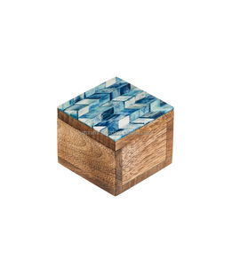 DECORATIVE WOODEN BONE INLAY JEWELRY <b>BOX</b> with CARTON PACKAGING - Product Image 1