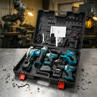 Ensemble d'outils électriques sans fil 21V avec perceuse, clé à chocs, meuleuse d'angle, coffret rigide, garantie OEM 1 an