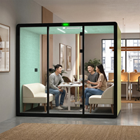 Cabine de travail modulaire insonorisée en acier, portable et moderne, pour bureau, réunion, étude, usage hôtelier, taille personnalisable
