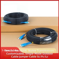 Cable de Fibra Óptica para Exteriores, Preterminado, 1/2 Hilos, Conectores SC-SC en Ambos Extremos, Monomodo