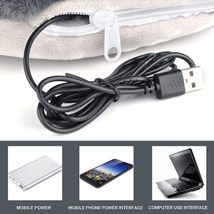 Mydays al aire libre extraíble lavable carga USB eléctrico peludo calentador de pies almohadilla con calefacción funcional - Product Image 3