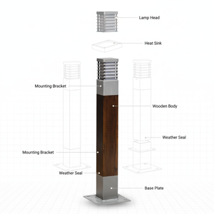 Nuova Lampada da Giardino <span class=keywords><strong>a</strong></span> LED Solare in Alluminio IP65 Impermeabile con Sensore di Luce - Product Image 2