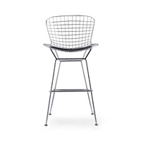 Tabouret de bar haut au design classique moderne, style mid-century, en métal et maille, pour la maison, la cuisine ou l'îlot de bar