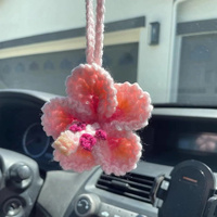 Ornement de voiture suspendu en fleur d'hibiscus, crochet, fleurs tropicales hawaïennes, breloques pour sac, décoration, rétroviseur de voiture, accessoires de plage
