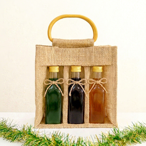 Bolsa Ecológica Personalizada Althea, Reutilizable, de Yute, con Ventana Transparente de PVC, Cierre con Cordón, Impresión Serigráfica, Logotipo Personalizado - Product Image 1