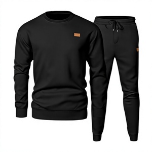 Conjunto de Suéter para Hombre, Tejido Jacquard Texturizado, Cuello Redondo, Transpirable, Estilo Deportivo Casual, Ropa Urbana de Otoño - Product Image 4