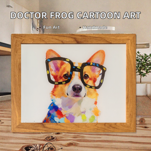 Индивидуальные ручные работы: Декоративные картины на холсте «Доктор-лягушка» — животные, масляные, в стиле поп-арт, мультяшные, для декора стен - Product Image 2