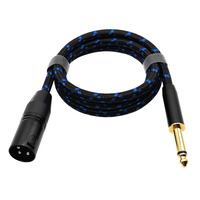 2M Câble XLR mâle vers 1/4 Cordon pour microphone 6.35mm TS Mono 3 Pin Male Quarter Inch Disbalanced Audio Interconnect Wire Mic Cord