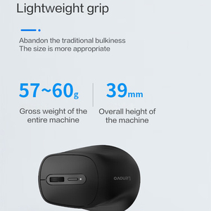 Souris sans fil ergonomique Lenovo M300 pour droitier, 2,4 GHz sans fil + BT5.0, pour ordinateurs portables et de bureau de gaming e-sport - Product Image 5