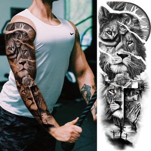 Hadiyah belleza venta al por mayor de moda personalizada adulto no tóxico brazo <span class=keywords><strong>cabeza</strong></span> de Lobo brazo León mano piel cuerpo <span class=keywords><strong>tatuaje</strong></span> temporal pegatinas - Product Image 1